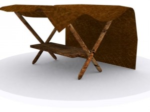 low poly basic market stall 3D Model