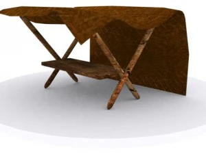 Podstawowy stragan o niskiej zawartości poli Model 3D