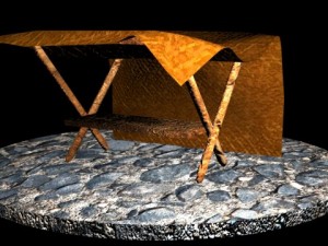 low poly basic market stall 3D Модель