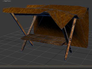 low poly basic market stall 3D Model
