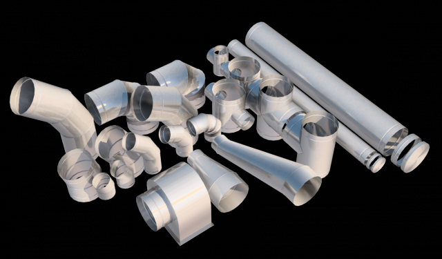 ventilation pipes Modello 3D .c4d .max .obj .3ds .fbx .stl .blend 
