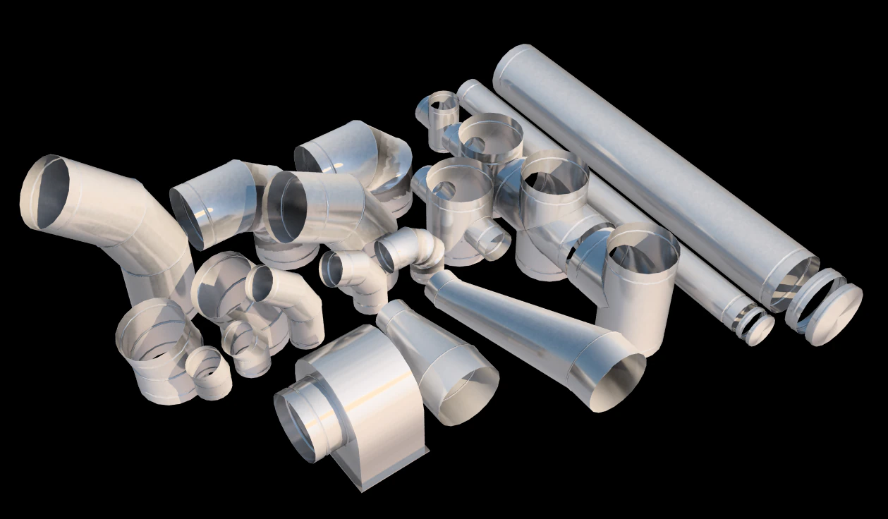 L&uuml;ftungsrohre 3D Modell .c4d .max .obj .3ds .fbx .stl .blend 