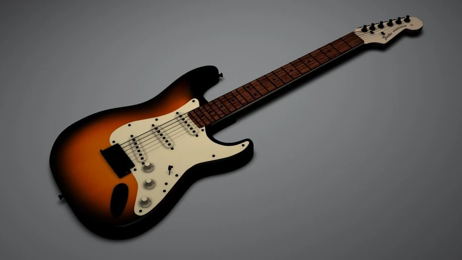 guitar fender 3D Model .c4d .max .obj .3ds .fbx .stl .blend 