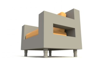 modern armchair lowpoly 3D मॉडल