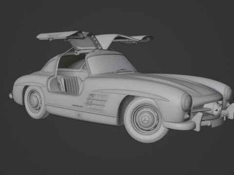 1954 Mercedes 300SL Gullwing 3D Model