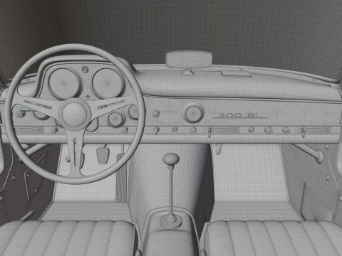 1954 Mercedes 300SL Gullwing 3D Model