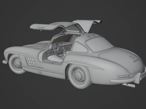 1954 Mercedes 300SL Gullwing 3D Model