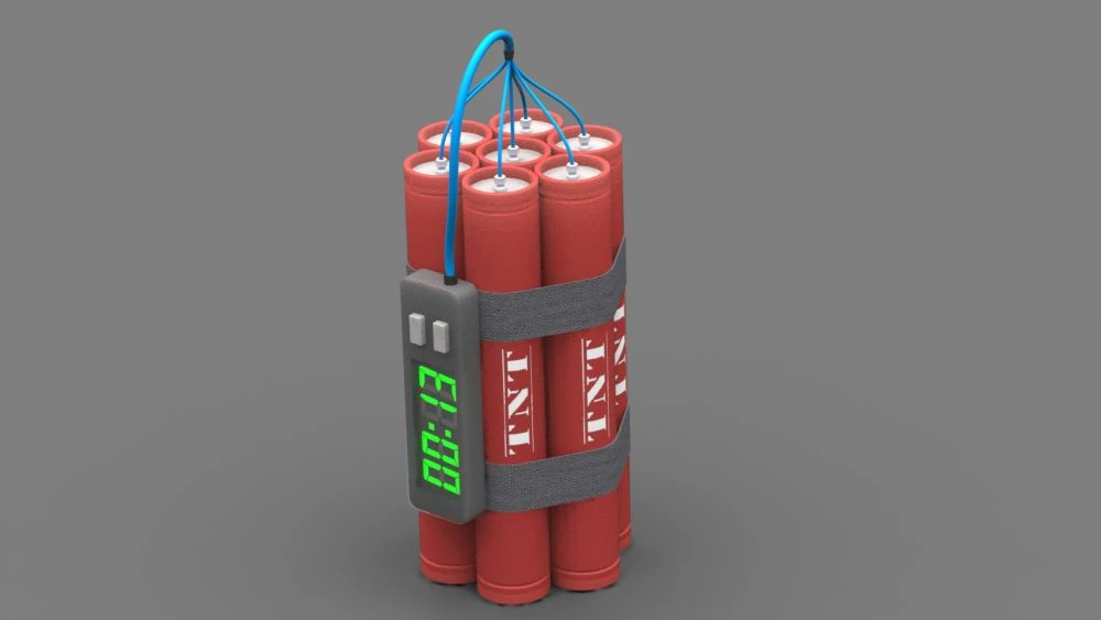 dynamite 3D Model .c4d .max .obj .3ds .fbx .stl .blend 