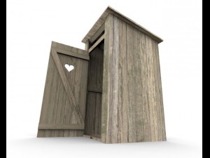 russian or ukrainian wooden toilet Model 3D