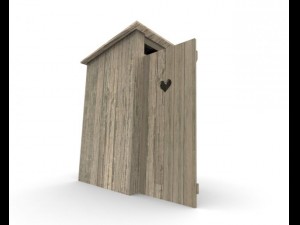 russian or ukrainian wooden toilet 3D Model