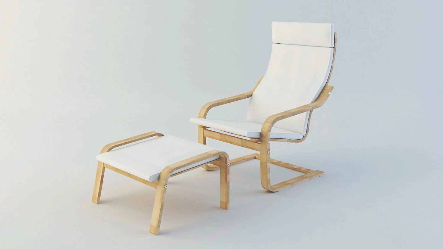 ikea armchair poeng 3D Model .c4d .max .obj .3ds .fbx .stl .blend