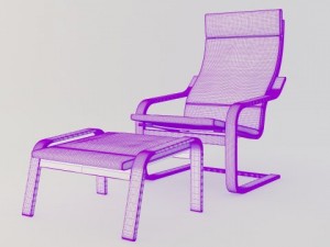 ikea armchair poeng 3D मॉडल