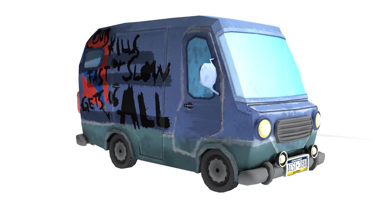 carton minibus free 3D Model .c4d .max .obj .3ds .fbx .stl .blend