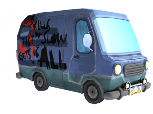 carton minibus free 3D Model