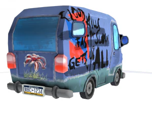 carton minibus free 3D Model