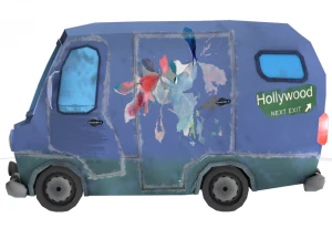 carton minibus free 3D Model
