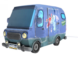 carton minibus free 3D Model