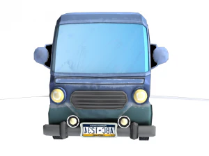 carton minibus free 3D Model