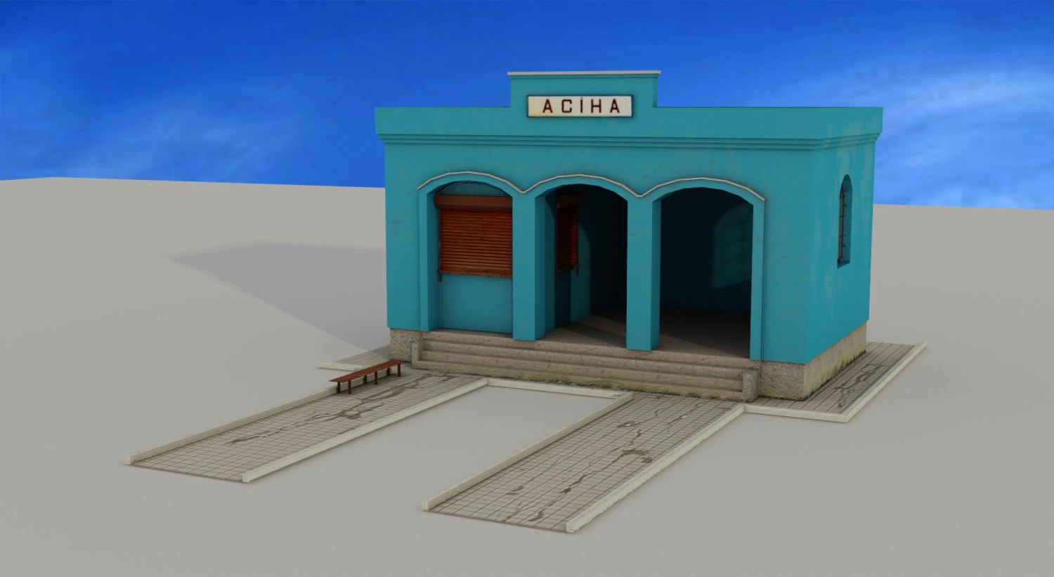 passenger pavilion 1 3D Model .c4d .max .obj .3ds .fbx .stl .blend 