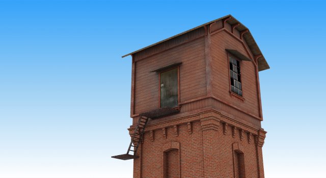 watertower 3D Model .c4d .max .obj .3ds .fbx .stl .blend 