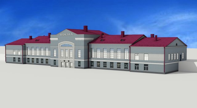 railway station angarsk 3D मॉडल .c4d .max .obj .3ds .fbx .stl .blend 