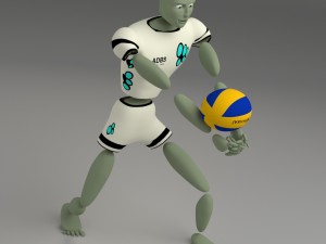 cartoon abstract sport model ballerkin - humanoid Model 3D