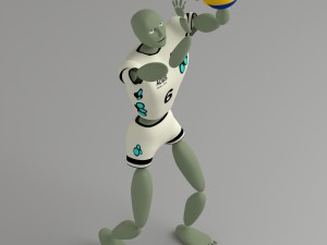 cartoon abstract sport model ballerkin - humanoid Modello 3D