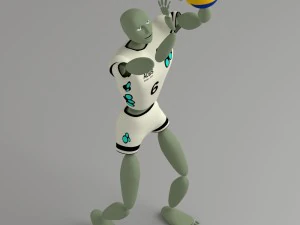 cartoon abstract sport model ballerkin - humanoid 3D Model