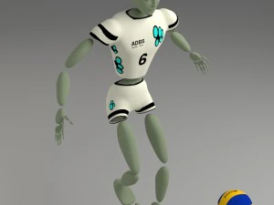 cartoon abstract sport model ballerkin - humanoid 3D Model