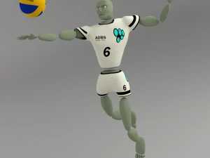 cartoon abstract sport model ballerkin - humanoid 3D Model