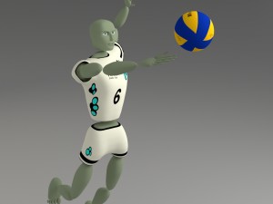 cartoon abstract sport model ballerkin - humanoid Modello 3D