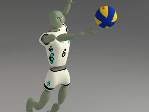 cartoon abstract sport model ballerkin - humanoid 3D Model