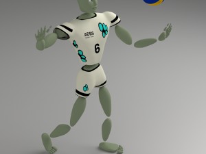 cartoon abstract sport model ballerkin - humanoid Modello 3D