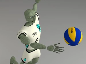 cartoon abstract sport model ballerkin - humanoid 3D Model