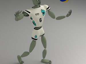 cartoon abstract sport model ballerkin - humanoid Modello 3D