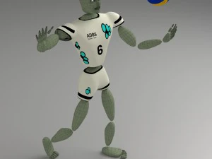 cartoon abstract sport model ballerkin - humanoid 3D Model