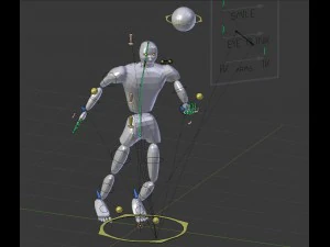 cartoon abstract sport model ballerkin - humanoid 3D Model