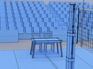 volleyball court - real size 3D Model