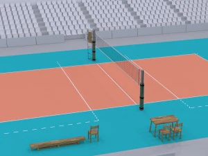 quadra de v&ocirc;lei - tamanho real Modelo 3D