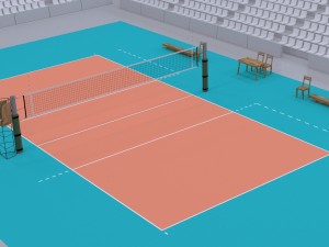 volleyball court - real size Modèle 3D