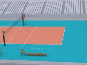volleyball court - real size Modèle 3D