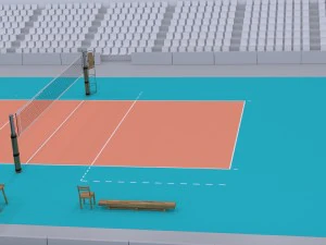 volleyball court - real size 3D Model