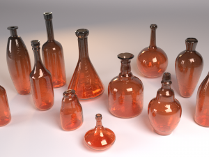 bottle set of bottles 3D Model