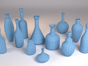 bottle set of bottles 3D Model