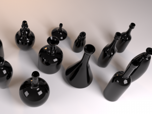 bottle set of bottles Model 3D