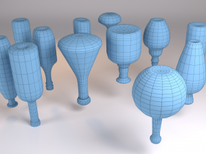 bottle set of bottles Model 3D