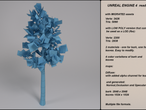 low poly fantasy game tree 01 3D मॉडल