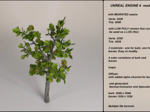 लो पॉली फंतासी गेम ट्री 01 3D मॉडल