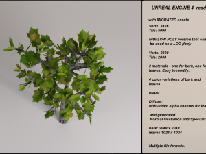 low poly fantasy game tree 01 3D मॉडल