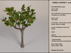 low poly fantasy game tree 02 Model 3D